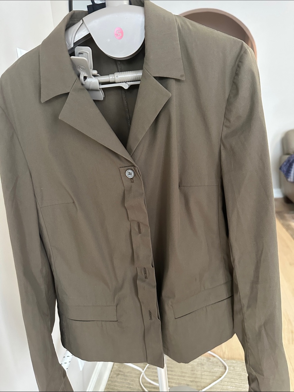 Prada Olive-Tone Women's Single-Breasted Blazer